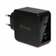 Fantec polnilec USB TipA TipC QC 3A črn 1952