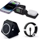 ANFIL Zložljiv brezžični polnilec 3-v-1, 15W Hitro polnjenje, MagSafe združljiv z iPhone 12 in novejšimi, Apple Watch, AirPods, Zložljiv in prenosljiv dizajn, z USB C kablom, bela