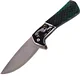 Damastni zložljiv nož za outdoor CO - 39986 DA3244 - Zelena KP39986