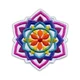 shumee Našitek MANDALA - bel majhen 3 - samolepilna podlaga - vezen našitek/značka/emblem
