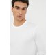 Majica dugih rukava Emporio Armani za muškarce, boja: bijela, jednobojni model