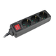 COMMEL Produžni Kabl 3 Utičnice Sklopka 16A 3500W Crna 3m H05VV-F 3G1,5