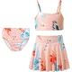 Dekliški kopalni komplet Tankini 3-delni s krilcem roza 140 – za deklice 6–12 let, 110–160 cm, hitro sušeč, dihajoč, elastičen, pralni stroj, hlačke, zgornji del, krilce, za plavanje in plažo