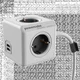 ALLOCACOC PowerCube Extended USB 4xSchuko + dual USB, kabl duž.3m 4 utičnice, 3m, Bela/siva