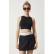 Happiness Istanbul Womens Black Contrast Line Knitted Shorts Skirt
