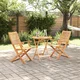 Vidaxl Zložljiv bistro set 3 pcs Rjava Masiven les akacije