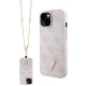 Guess GUHCP15SP4TDSCPP iPhone 15 6.1 pink hardcase Crossbody 4G Metal Logo (GUHCP15SP4TDSCPP)