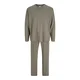 JACK & JONES Dolga pižama JACALFRED kaki