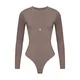 GOD SAVE QUEENS Bodi Second Skin Long Sleeve Crew-Neck Bodysuit rjava