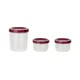 MADAME COCO Dieppe Set kutija za čuvanje hrane, 3kom, 10.2x10.2x11.3cm, Bordo