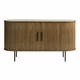 Rjava nizka komoda v hrastovem dekorju 140x76 cm Nola – Unique Furniture