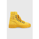 Čizme od brušene kože Patrizia Pepe za žene, boja: žuta, s platformom, s toplom podstavom