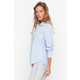 Trendyol Blue Loose Fit Cotton Woven Shirt