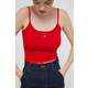 Top Tommy Jeans 2-pack ženski, rdeča barva