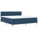 Vidaxl LED Box Spring Postelja z LED trakami Modra 180 x 200 cm blago