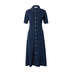 TOMMY HILFIGER Dolga srajca GOLD BUTTON F&F MIDI DRESS temno modra