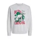 JACK & JONES Majica JJMERRY SKULL XMASK zelena / ognjeno rdeča / črna / pegasto bela