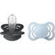 Bibs Tolažilna duda Supreme - Iron & Baby Blue - 0-6 mesecev