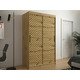 Garderoba Hartford 308 Craft hrast, Crna, 200x120x62cm, Porte guardarobaVrata garderobe: Klizna vrata