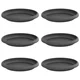Vidaxl Krožni cvetlični pladenj 6 szt. Črna O 15,5 x 2 cm Plastika