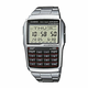 NEW Ura moška Casio DATABANK CALCULATOR STEEL Črna Srebrna