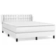 Vidaxl Box spring postelja z vzmetnico bel 140x200 cm umetno usnje