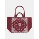 Sinsay - Platnena shopper torba sa printom - maroon