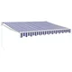 Vidaxl Zložljiva tenda modra in bela 3x2,5 m blago in aluminij
