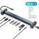 Adapter Type C JWD-TC45 na LAN, PD, HDMI, Type C, 3x USB 3.0, SD, TF, 3.5mm 10 u 1 sivi