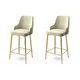 Hanah Home Set barskih stolica Enox, 2 komada, Krem-zlatni