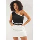 Trendyol Curve Black One Shoulder Collar Embroidered Knitwear Blouse