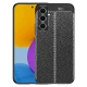 Eleganten gel ovitek Elite Guard z usnjeno teksturo in zaščito robov za Samsung Galaxy A54 5G - obsidian black