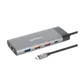 MANHATTAN Docking station 10u1 130714, USB, C, 2xHDMI, 5xUSB, LAN, PD, 100W, Siva