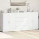 shumee Komoda 3 kosi bela 60x31x84 cm inženirski les