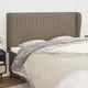 Vidaxl vidaXL Vzglavje postelje s krilci, sivo-rjava, 183x23x118/128 cm, blago