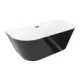 Mexen Oval Slim prostostoječa ob steni kopalna kad 170 x 80 cm, bela/črna, črni preliv - 52661708075-70