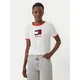 Tommy Jeans Majica Wavy Flag Contrast Ringer DW0DW22306 Bela Regular Fit