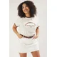 Trendyol Curve Beige Crew Neck Printed Knit Plus Size T-Shirt