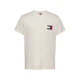 Tommy Jeans za moške. DM0DM20740 Majica tankega kroja z belim logotipom (M), Bela, Priložnostno, Bombaž, Kratek rokav