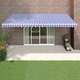 shumee Zložljiva tenda modra in bela 5x3 m blago in aluminij