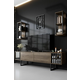 HANAH HOME TV polica Chrome Line Walnut Black