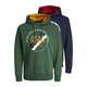 JACK & JONES Majica LOOF, modra, zelena