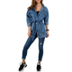 Daljša oversize jeans jakna s pasom