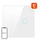 Avatto Pametno stekleno LED WiFi stikalo touch TUYA 2-kanalno belo Alexa Google Assistant