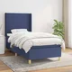 Greatstore Box spring postelja z vzmetnico modra 100x200 cm blago