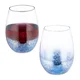 Northix Set 2 kozarcev za vino brez peclja modri z vzorcem