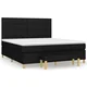 Vidaxl Box spring postelja z vzmetnico črna 160x200 cm blago