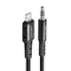 MFI Lightning v 3.5mm male adapter Acefast Braided 1.2 m - črn