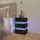 vidaXL LED nočna omarica visok sijaj črna 45x35x67 cm iverna plošča