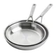 Set of 2 frying pans, stainless steel, 3 Ply, 24 cm/28 cm, MultiPl